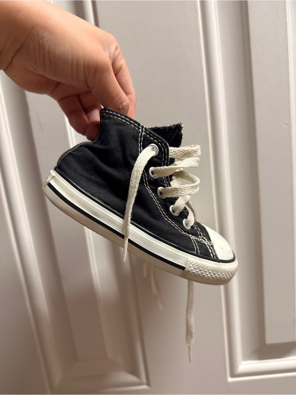 Converse Kids Black High-Top Canvas Sneakers with White Laces